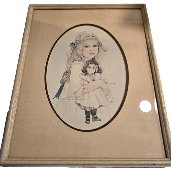 Vintage 1983 Jan Hagara Abby Limited Edition Lithograph Framed Art Girl Doll - Picture 1 of 16